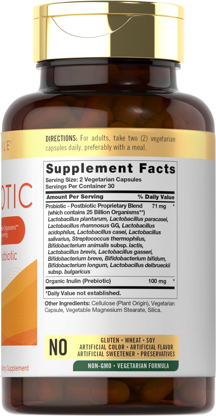 Carlyle Probiotic with Prebiotics & Postbiotics | 25 Billion CFU | 60 Capsules | Supplement for Women & Men | Powder Pills - PrimeBioHealth - canada supplements