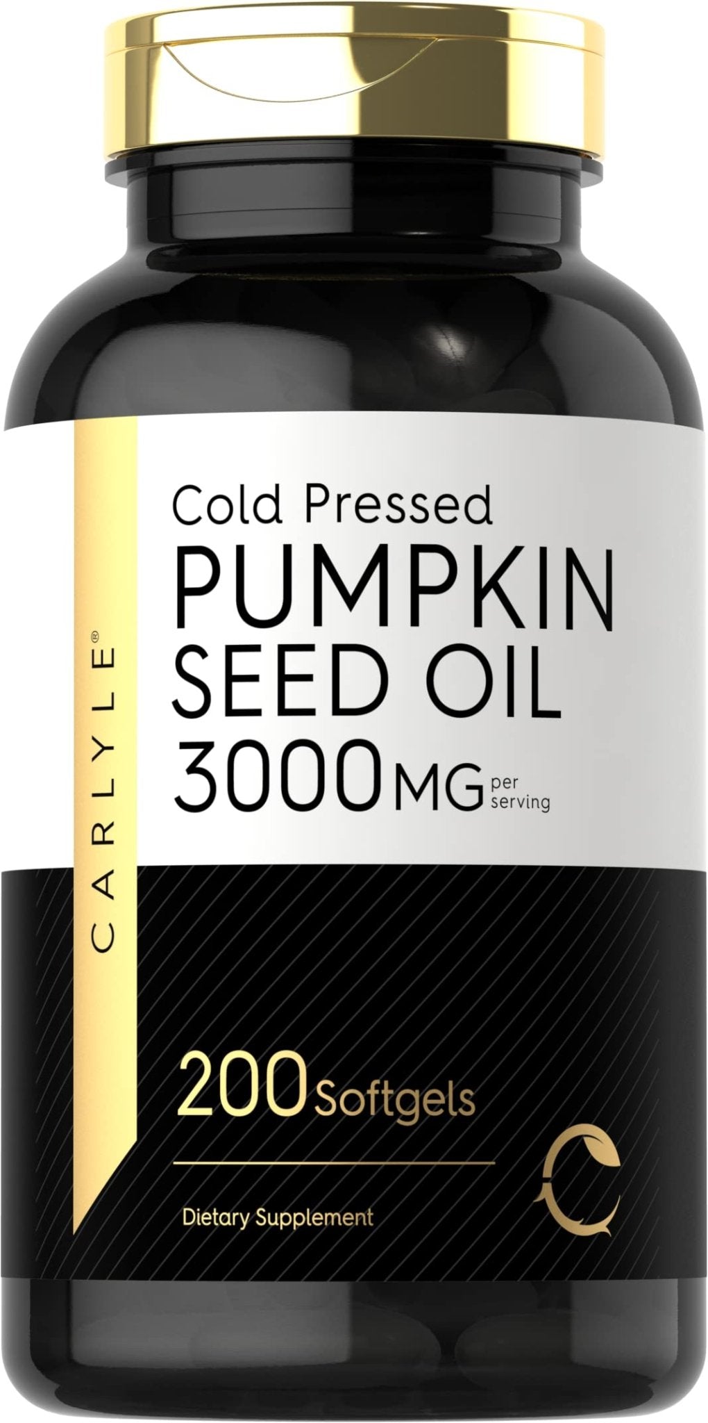 Carlyle Pumpkin Seed Oil Capsules | 3000mg | 200 Softgels | Essential Fatty Acids | Cold Pressed Dietary Supplement | Non-GMO and Gluten Free Formula - PrimeBioHealth - canada supplements