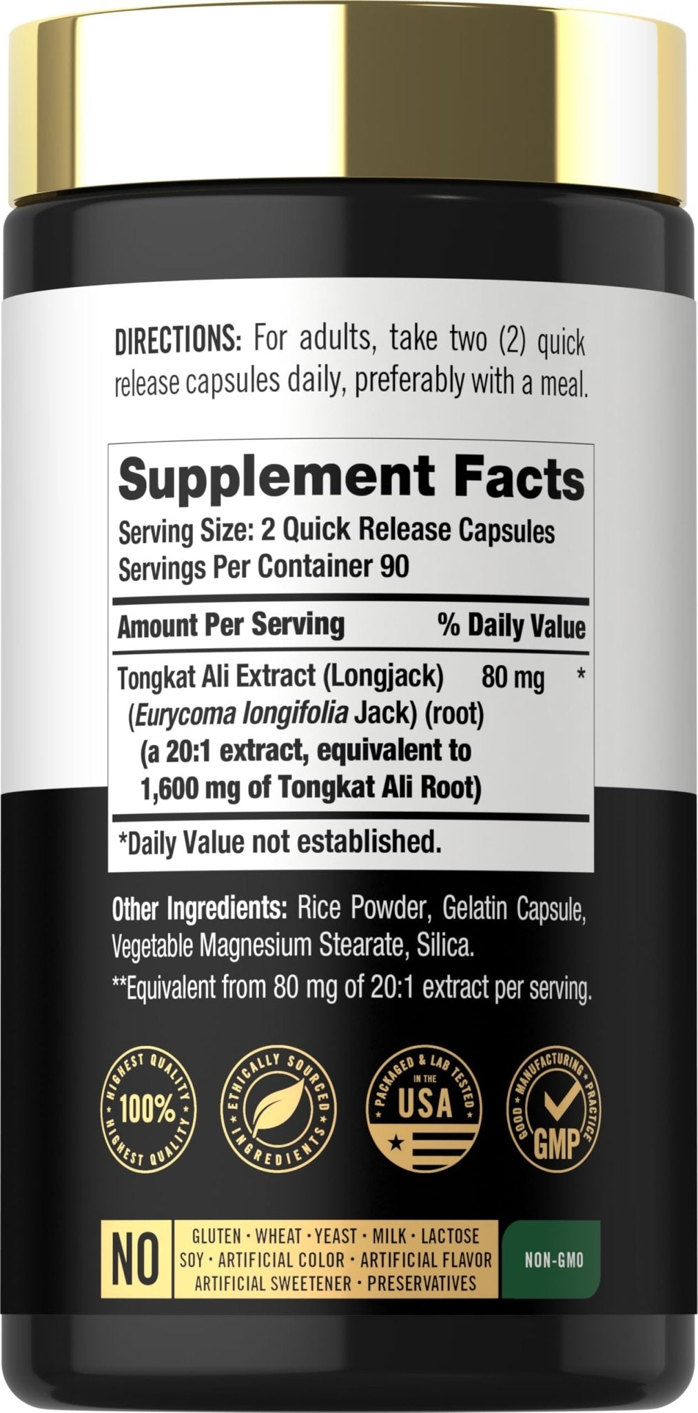 Carlyle Tongkat Ali | 180 Quick Release Capsules | Non-GMO and Gluten Free Supplement - PrimeBioHealth - canada supplements