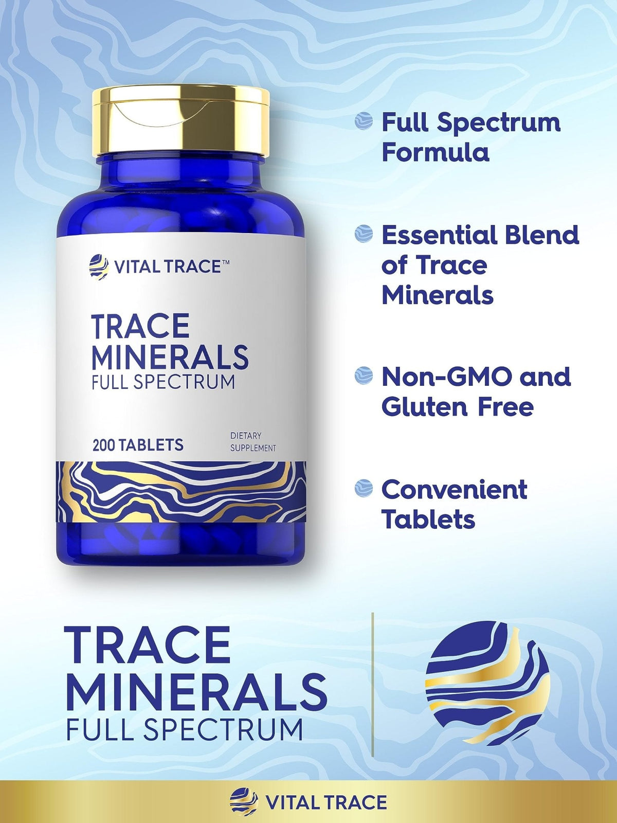 Carlyle Trace Minerals | 200 Tablets | Full Spectrum Supplement | Non-GMO & Gluten Free Complex | by Vital Trace - PrimeBioHealth - canada supplements