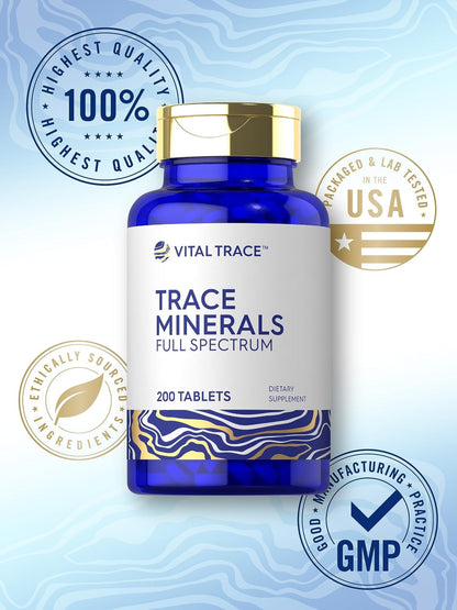 Carlyle Trace Minerals | 200 Tablets | Full Spectrum Supplement | Non-GMO & Gluten Free Complex | by Vital Trace - PrimeBioHealth - canada supplements