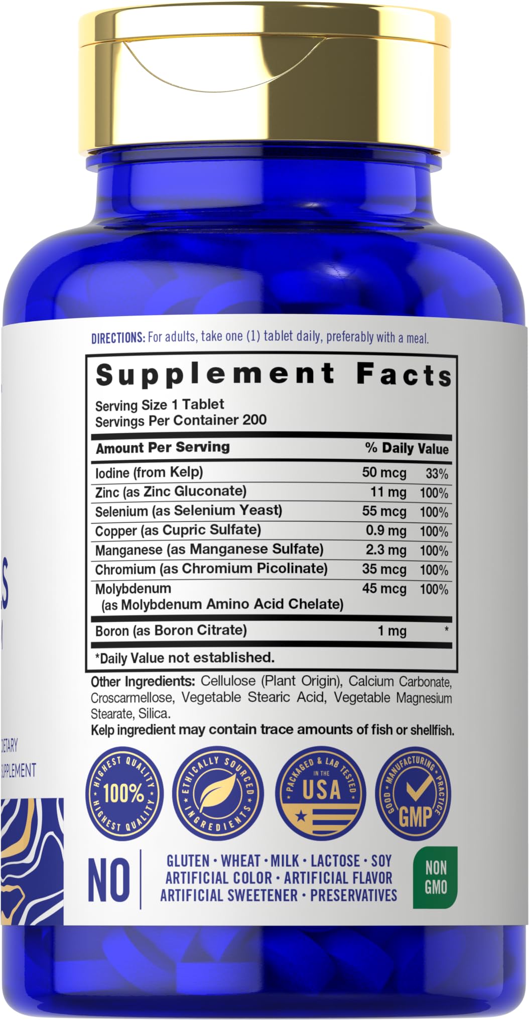 Carlyle Trace Minerals | 200 Tablets | Full Spectrum Supplement | Non-GMO & Gluten Free Complex | by Vital Trace - PrimeBioHealth - canada supplements