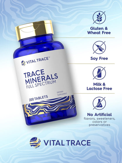Carlyle Trace Minerals | 200 Tablets | Full Spectrum Supplement | Non-GMO & Gluten Free Complex | by Vital Trace - PrimeBioHealth - canada supplements