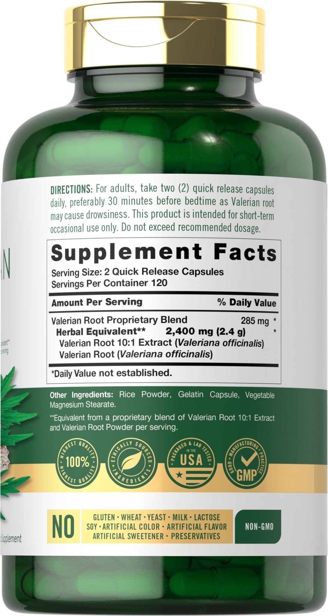 Carlyle Valerian Root Capsules | 240 Count | Herb Extract Supplement | Non-GMO, Gluten Free - PrimeBioHealth - canada supplements
