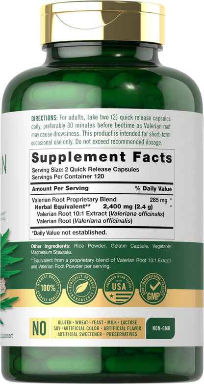 Carlyle Valerian Root Capsules | 240 Count | Herb Extract Supplement | Non-GMO, Gluten Free - PrimeBioHealth - canada supplements
