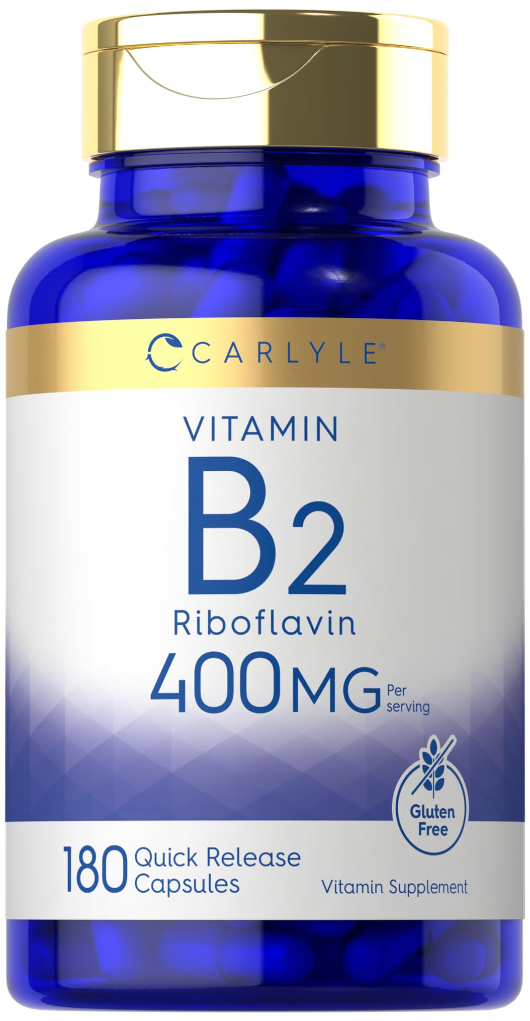 Carlyle Vitamin B-2 400mg | 180 Count | Non-GMO, Gluten Free Supplement | B2 Riboflavin - PrimeBioHealth - canada supplements