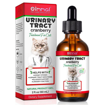 Cat Urinary Tract Infection Treatment, Cat UTI Treatment Drops Supports Bladder, Kidney Stone, Cranberry Kidney Bladder Support Supplement, Chicken Flavor, 60ml - PrimeBioHealth - canada supplements