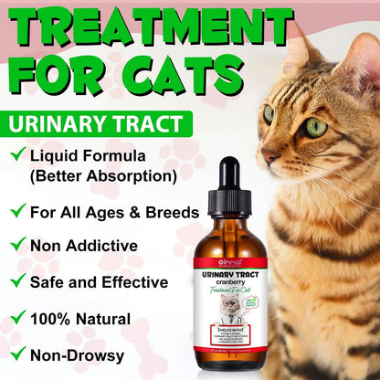 Cat Urinary Tract Infection Treatment, Cat UTI Treatment Drops Supports Bladder, Kidney Stone, Cranberry Kidney Bladder Support Supplement, Chicken Flavor, 60ml - PrimeBioHealth - canada supplements