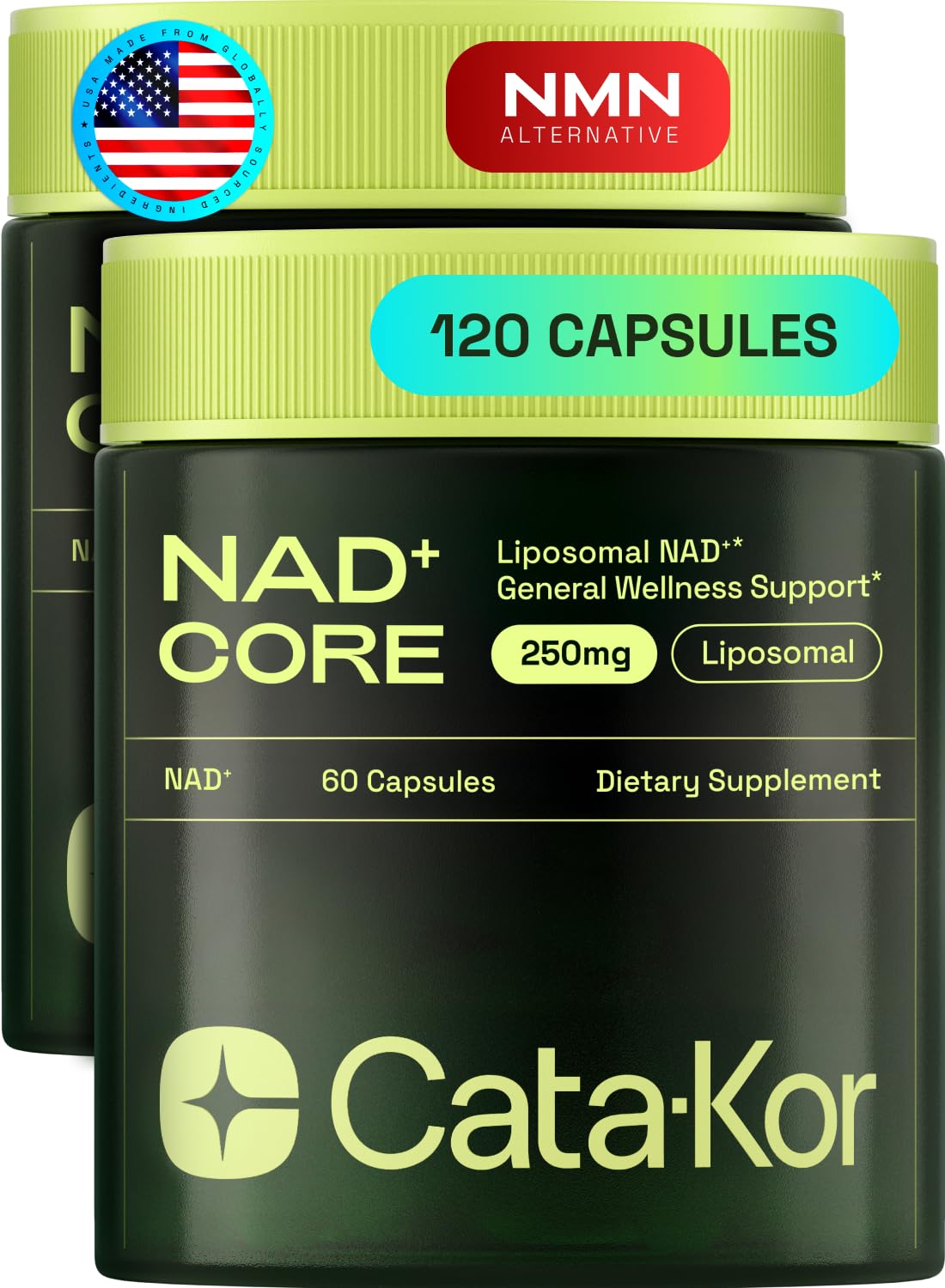 Cata-Kor NMN Supplement Alternative – Liposomal NAD+ Supplement - NAD CORE 30-Day Supply 60 Capsules - PrimeBioHealth - canada supplements
