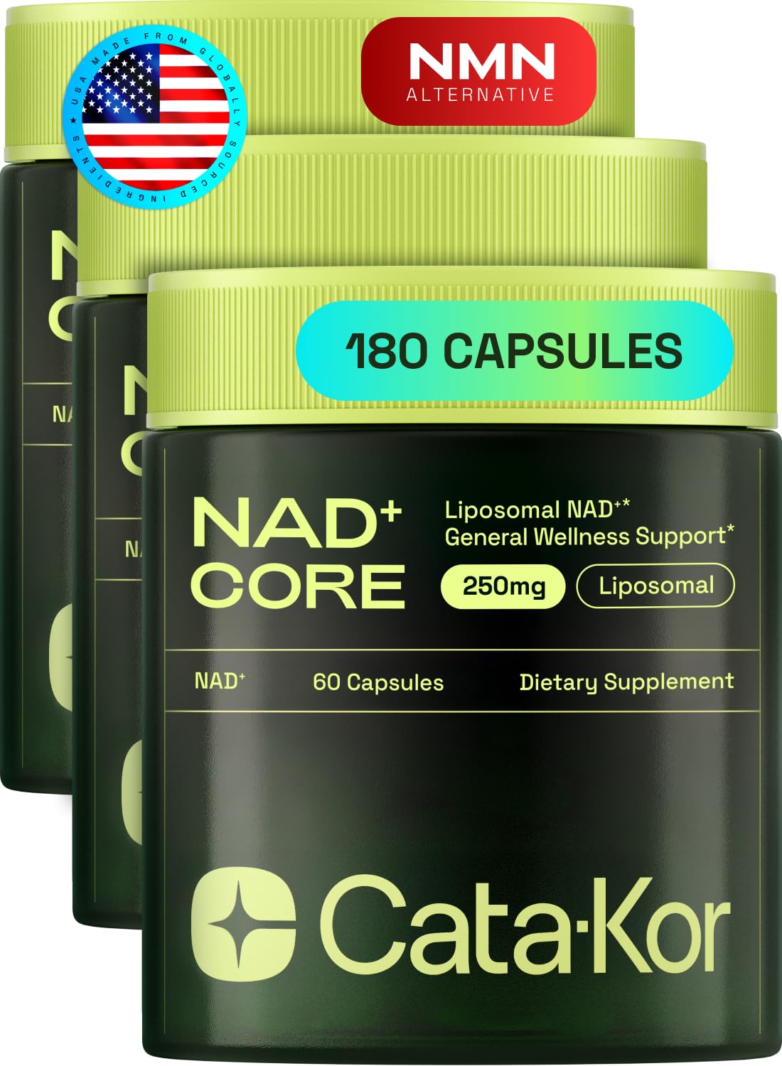 Cata-Kor NMN Supplement Alternative – Liposomal NAD+ Supplement - NAD CORE 30-Day Supply 60 Capsules - PrimeBioHealth - canada supplements