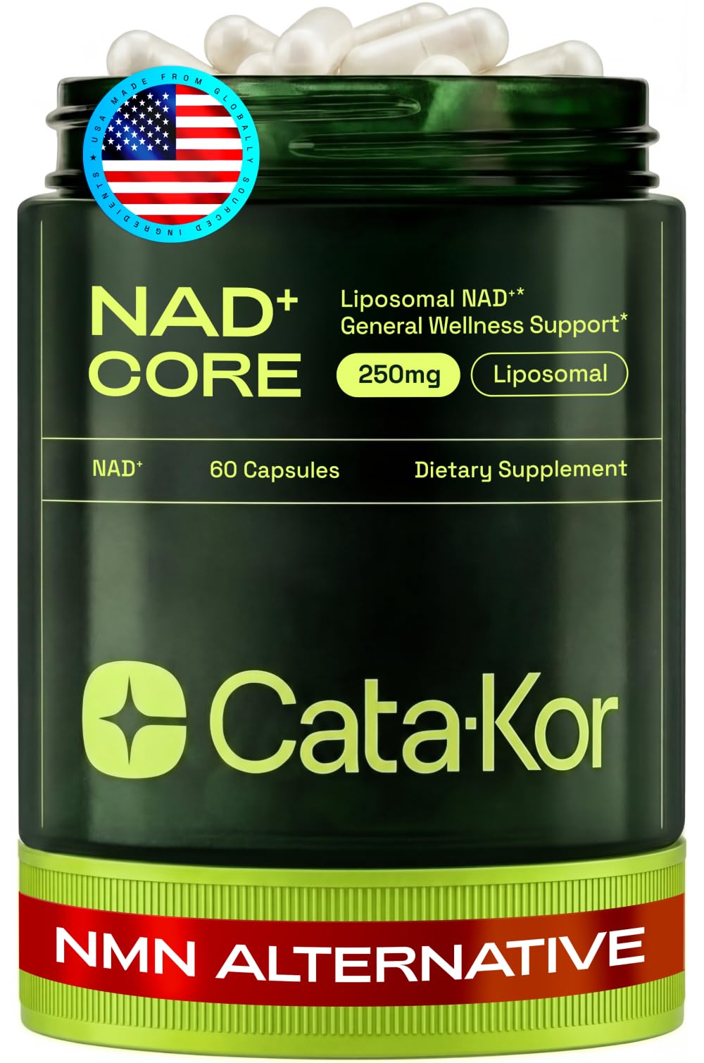 Cata-Kor NMN Supplement Alternative – Liposomal NAD+ Supplement - NAD CORE 30-Day Supply 60 Capsules - PrimeBioHealth - canada supplements