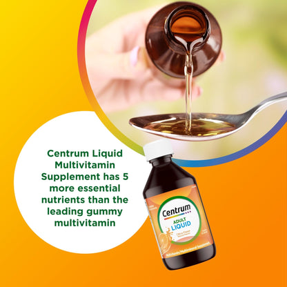 Centrum Liquid Multivitamin for Adults, Multivitamin/Multimineral Supplement with B Vitamins and Antioxidants, Citrus Flavor - 8 Fl Oz - PrimeBioHealth - canada supplements