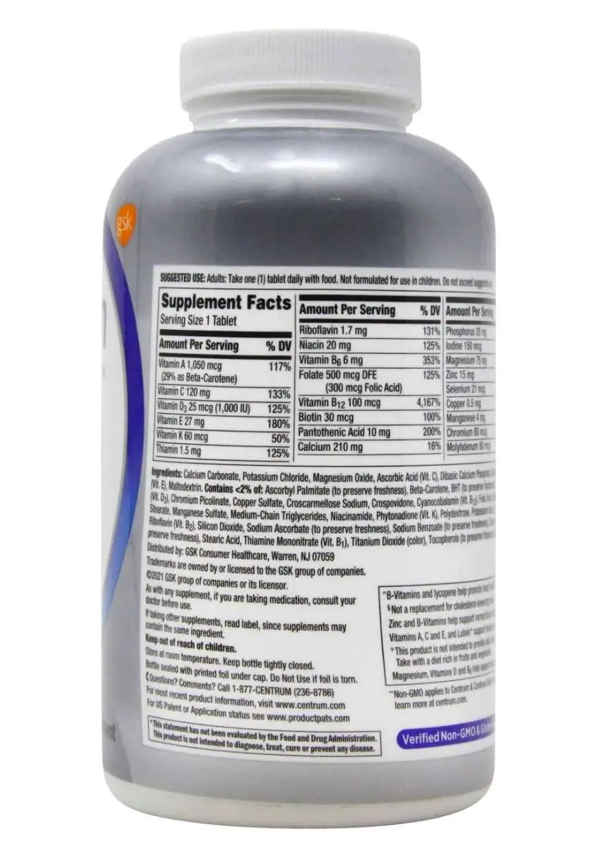 Centrum Men 50+ Multivitamin Tablet Age 50 and Older 275ct - PrimeBioHealth - canada supplements