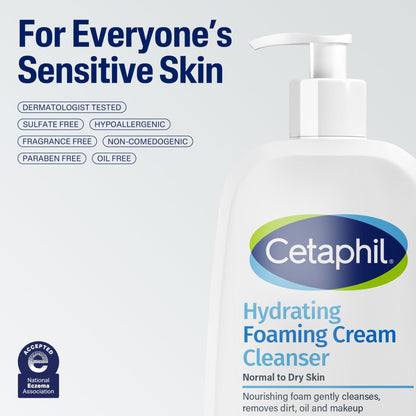 Cetaphil Cream to Foam Face Wash, Hydrating Foaming Cream Cleanser, 16 oz, For Normal to Dry, Sensitive Skin - PrimeBioHealth - canada supplements