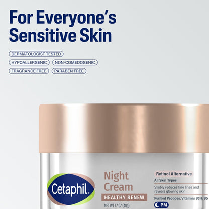 Cetaphil Healthy Renew Skin Tightening Night Cream 1.7 Oz, Wrinkle Repair Cream for Face with Peptides - PrimeBioHealth - canada supplements