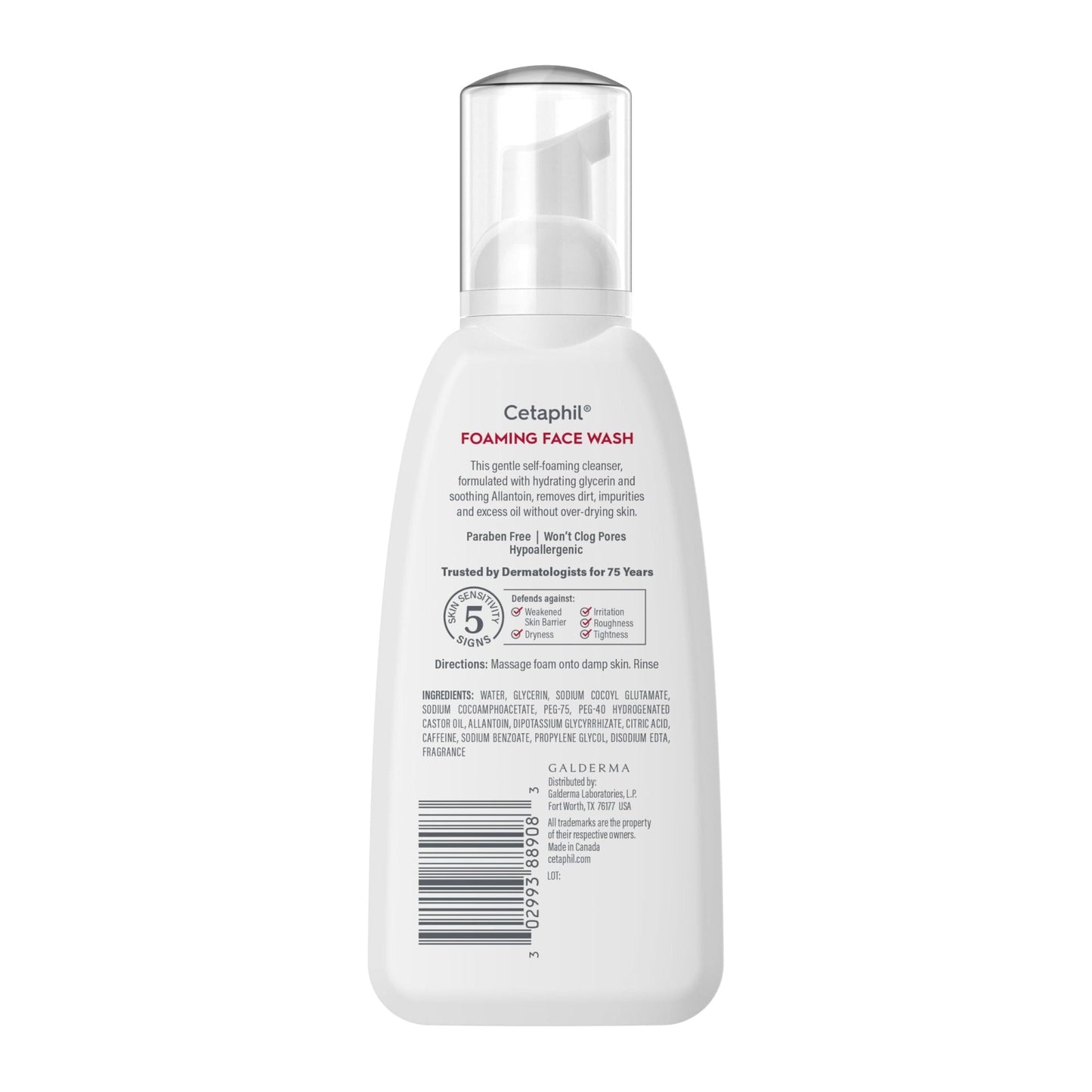 Cetaphil Redness Relieving Foaming Face Wash For Sensitive Skin, 8 Fl Oz, Gently Cleanses - PrimeBioHealth - canada supplements