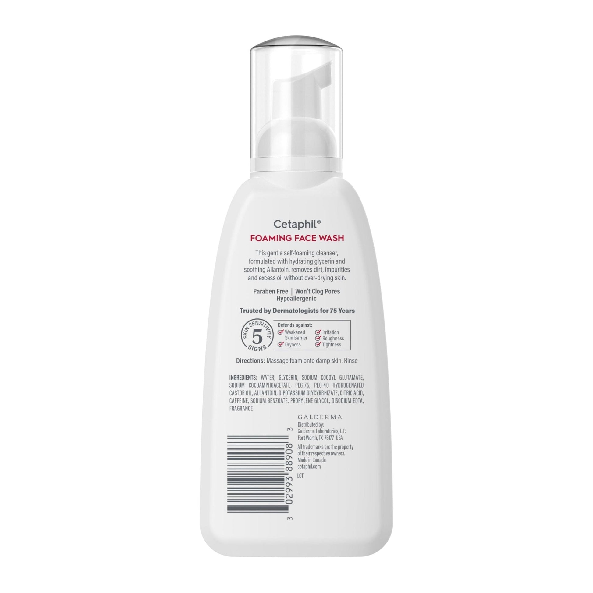Cetaphil Redness Relieving Foaming Face Wash For Sensitive Skin, 8 Fl Oz, Gently Cleanses - PrimeBioHealth - canada supplements