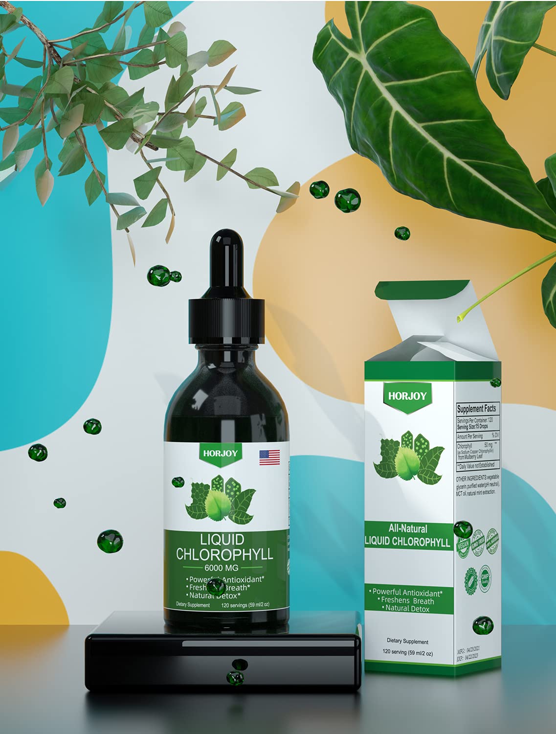 Chlorophyll Liquid Drops - 100% Natural Energy Booster and Immune Support - Internal Deodorant and Detox - Altitude Sickness Relief - Fast Absorption - PrimeBioHealth - canada supplements
