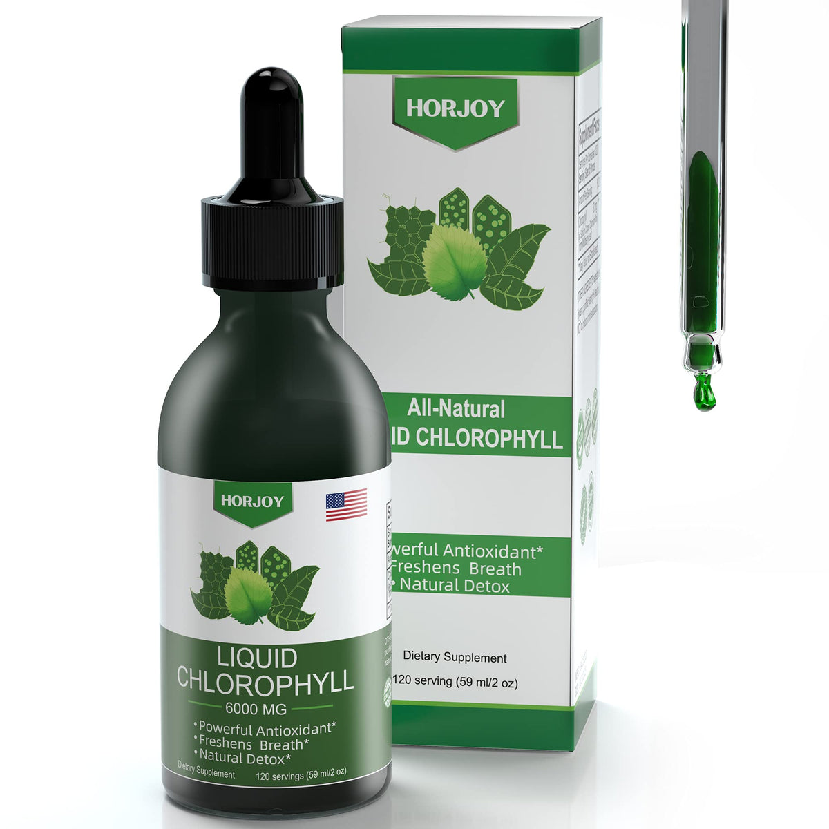 Chlorophyll Liquid Drops - 100% Natural Energy Booster and Immune Support - Internal Deodorant and Detox - Altitude Sickness Relief - Fast Absorption - PrimeBioHealth - canada supplements