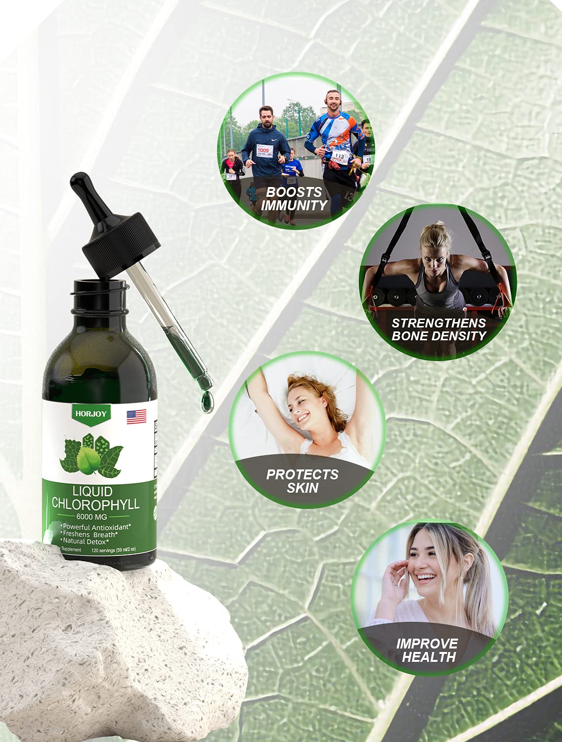 Chlorophyll Liquid Drops - 100% Natural Energy Booster and Immune Support - Internal Deodorant and Detox - Altitude Sickness Relief - Fast Absorption - PrimeBioHealth - canada supplements