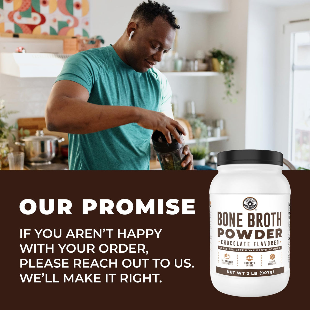 Chocolate Bone Broth Protein Powder - 100% Grass Fed Beef Bone Broth with 16g Protein & 13g Collagen per Serving - Great for Shakes & Hot Chocolate - Keto Friendly Low Carb - PrimeBioHealth - canada supplements