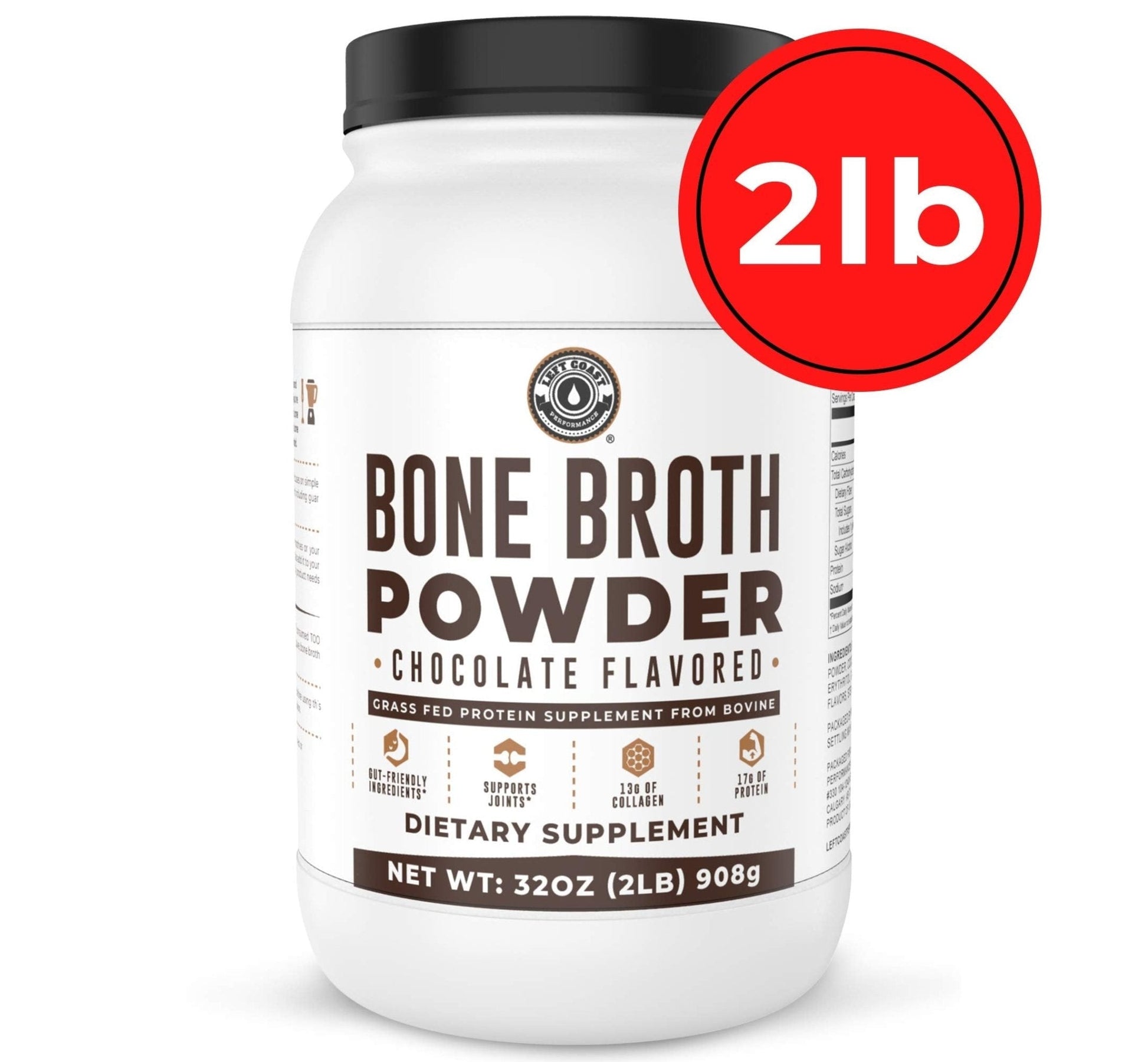 Chocolate Bone Broth Protein Powder - 100% Grass Fed Beef Bone Broth with 16g Protein & 13g Collagen per Serving - Great for Shakes & Hot Chocolate - Keto Friendly Low Carb - PrimeBioHealth - canada supplements