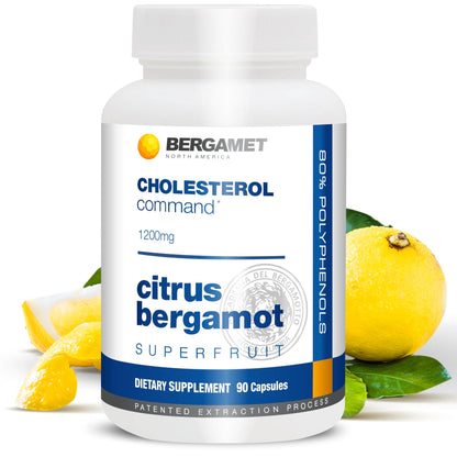 Cholesterol Command, Citrus Bergamot SuperFruit Supplement, 47% Bergamot Polyphenol Fraction (BPF) Patented Formula, - PrimeBioHealth - canada supplements