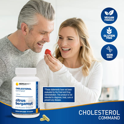 Cholesterol Command, Citrus Bergamot SuperFruit Supplement, 47% Bergamot Polyphenol Fraction (BPF) Patented Formula, - PrimeBioHealth - canada supplements