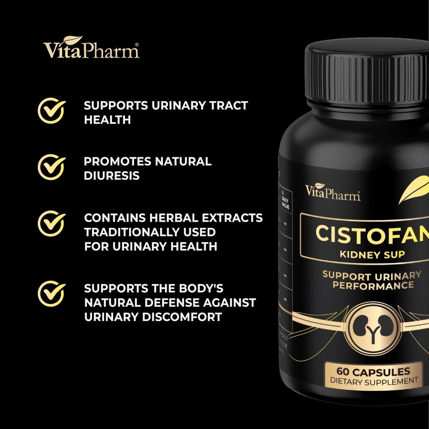 CISTOFAN Kidney Support Supplement – Herbal Formula with Java Tea, Birch Leaf, Parsley & Cranberry – Supports Urinary Tract & Kidney Function – Natural Diuresis – 60 Capsules – Non-GMO – Made in EU - PrimeBioHealth - canada supplements