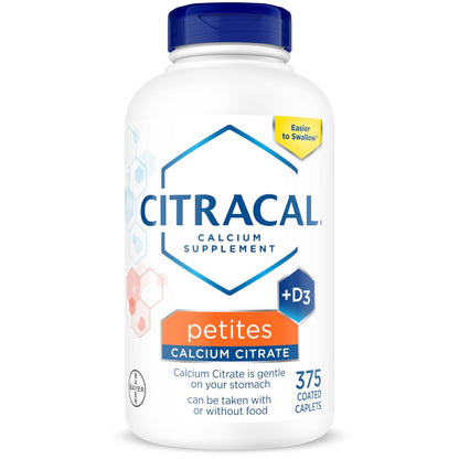 Citracal Petites- Calcium Citrate with Vitamin D3, Bone Health Support, Calcium Supplement for Ages 12+, 375 Count (Packaging May Vary) - PrimeBioHealth - canada supplements