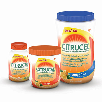CITRUCEL Fiber Powder for Occasional Constipation Relief, Methylcellulose Fiber Powder, Orange Flavor - 30 Ounces - PrimeBioHealth - canada supplements
