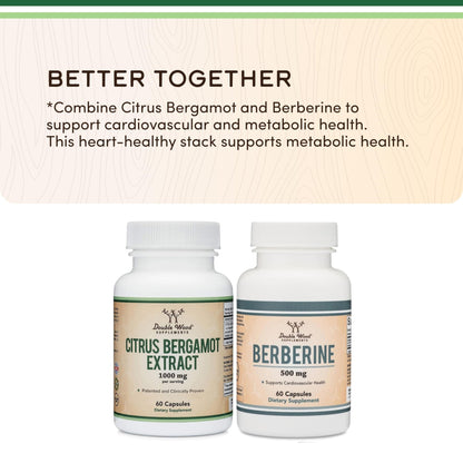 Citrus Bergamot Supplement, 1000mg, 60 Capsules - Supports Healthy Cholesterol & Triglyceride Levels - 1,000mg Servings - PrimeBioHealth - canada supplements