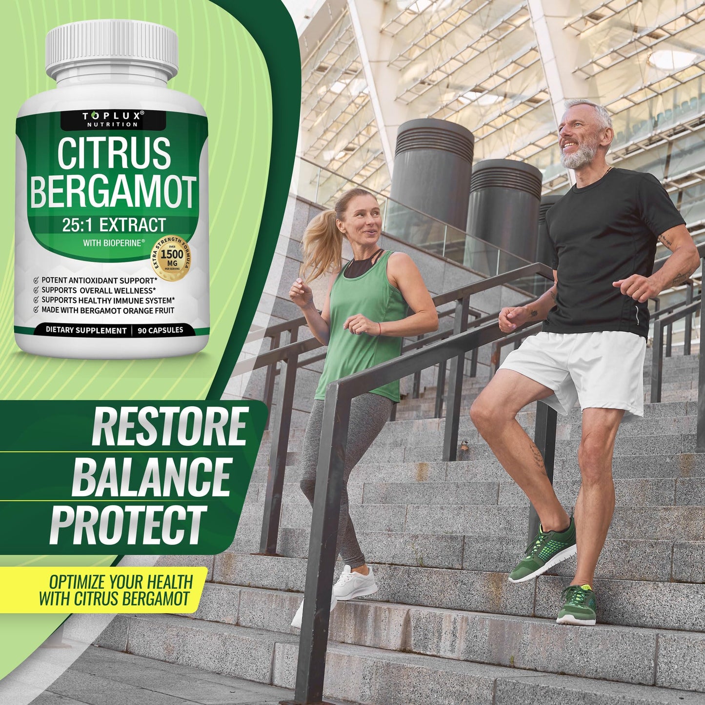 Citrus Bergamot Supplement 1500mg - 25:1 Bergamot Extract to Support Overall Health, Immune System, Potent Antioxidant High Absorption Natural - PrimeBioHealth - canada supplements
