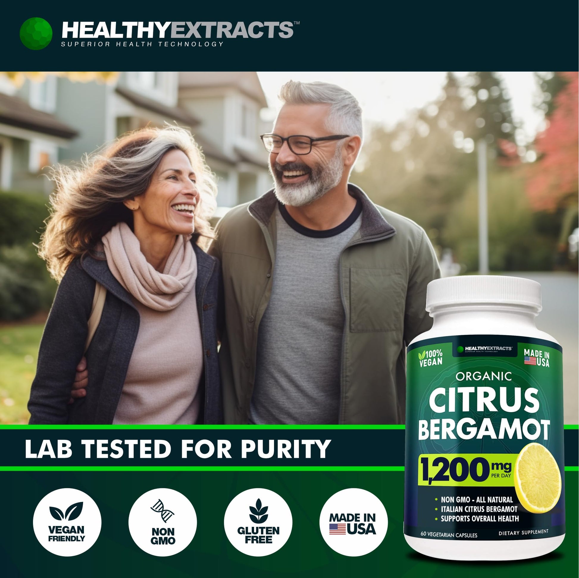 Citrus Bergamot Supplement – 150:1 Extract, 1200mg per Serving, 70% Polyphenols, Italian Sourced, 60 Count, 1 Month Supply, Made in the USA - PrimeBioHealth - canada supplements