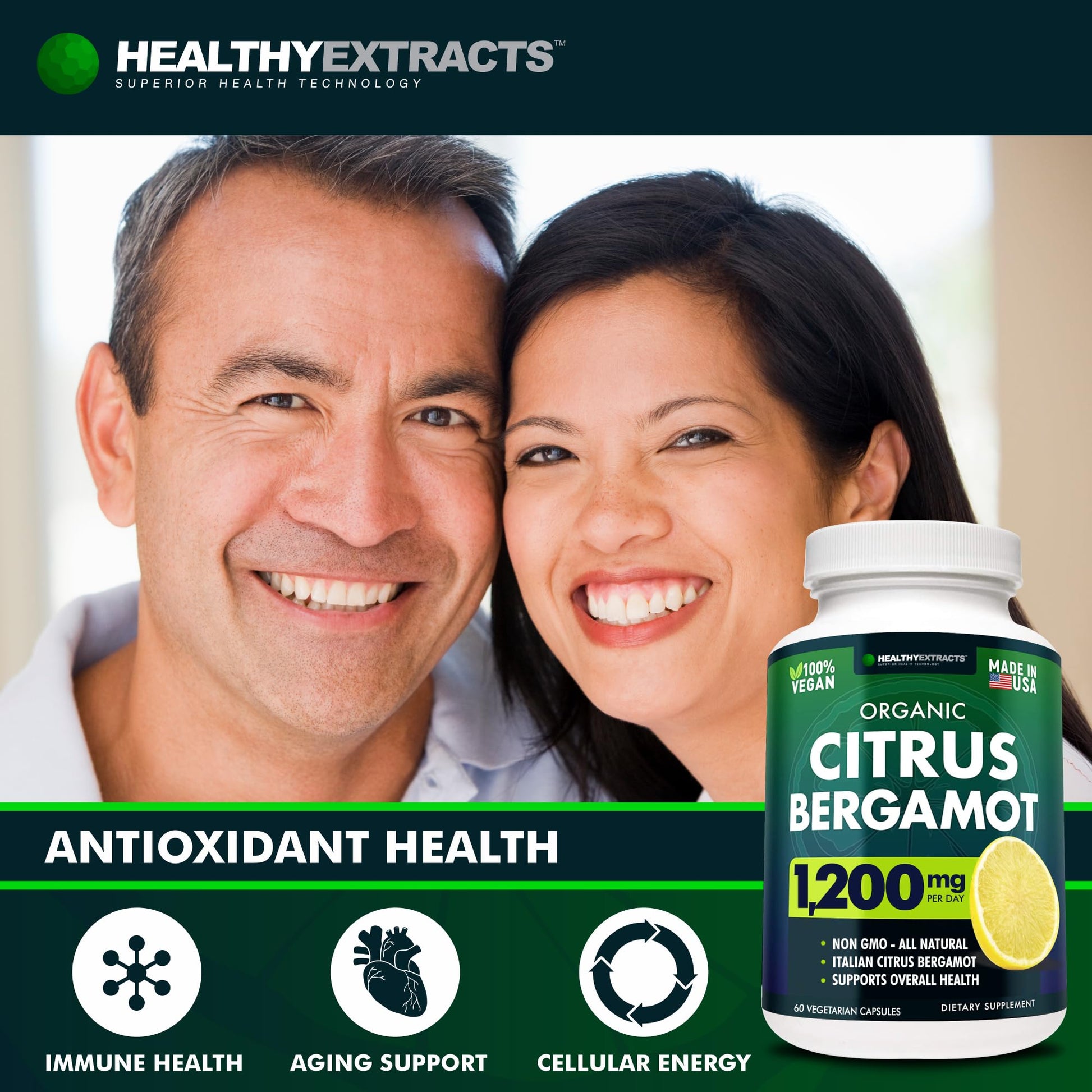 Citrus Bergamot Supplement – 150:1 Extract, 1200mg per Serving, 70% Polyphenols, Italian Sourced, 60 Count, 1 Month Supply, Made in the USA - PrimeBioHealth - canada supplements