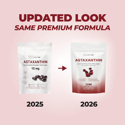 ClarityMD Astaxanthin 12mg Antioxidants Supplement – Natural Microalgae Source – Lipid-Based Softgel for Enhanced Absorption – Cognitive - PrimeBioHealth - canada supplements