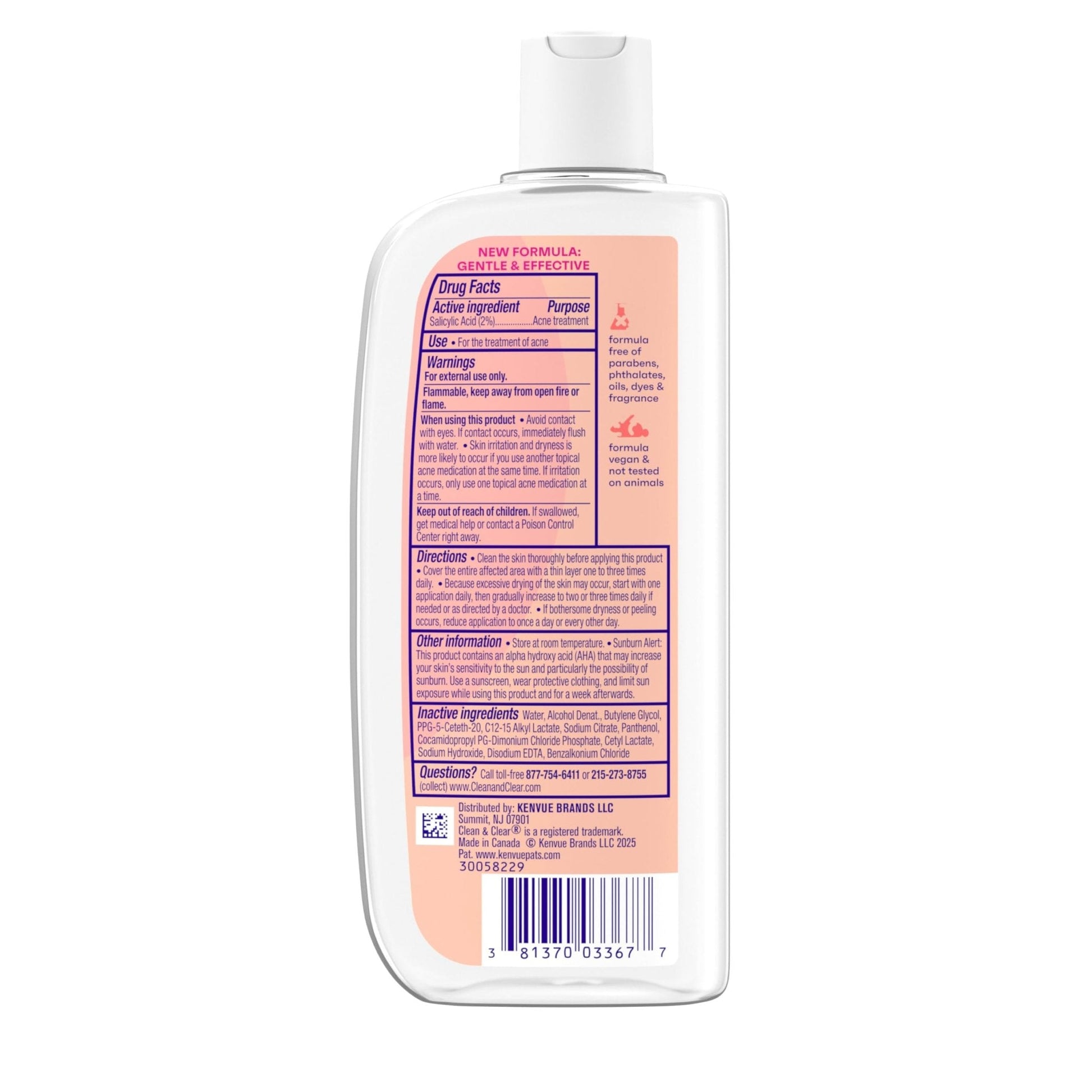 Clean & Clear Essentials Oil-Free Acne Toner, 2% Salicylic Acid Acne Treatment with Pro-Vitamin B5, Deep Pore Facial Toner - PrimeBioHealth - canada supplements