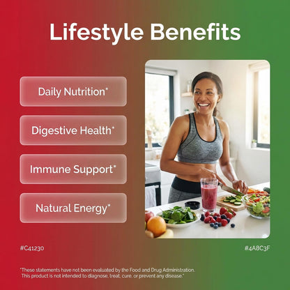 Clean Nutraceuticals Fruits and Veggies Supplement Reds & Green Superfood - Balance of Over 70 Fruit & Vegetable Supplements Capsules with Probiotics Prebiotics - PrimeBioHealth - canada supplements