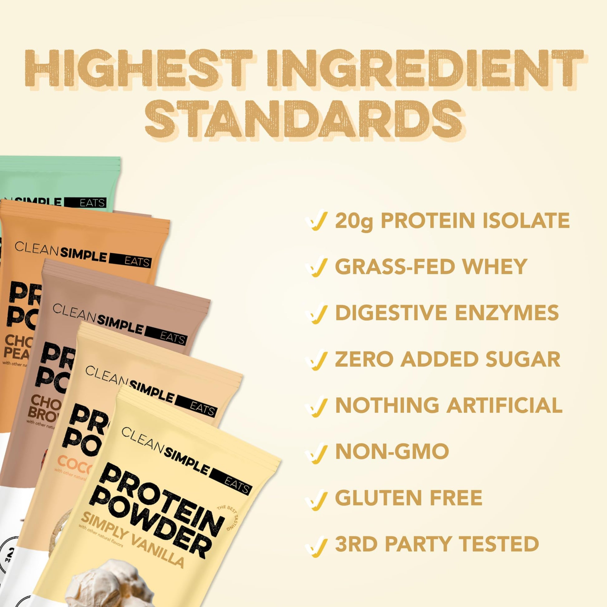 Clean Simple Eats Whey Protein Powder, Variety Pack, Naturally Sweetened Flavors, 100% Grass Fed Protein Powder with Digestive Enzymes & No Artificial Ingredients - PrimeBioHealth - canada supplements