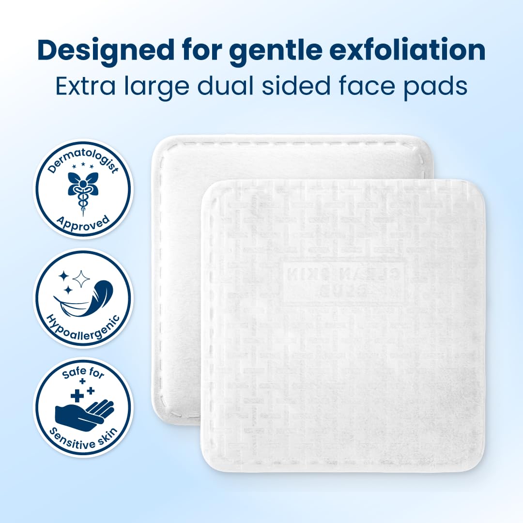 Clean Skin Club Clean² Pads 2.0 [NEW & Improved Edges] Guaranteed Not to Shed & Tear, Unique Triple Layers, Textured Side & Ultra Soft Side - PrimeBioHealth - canada supplements