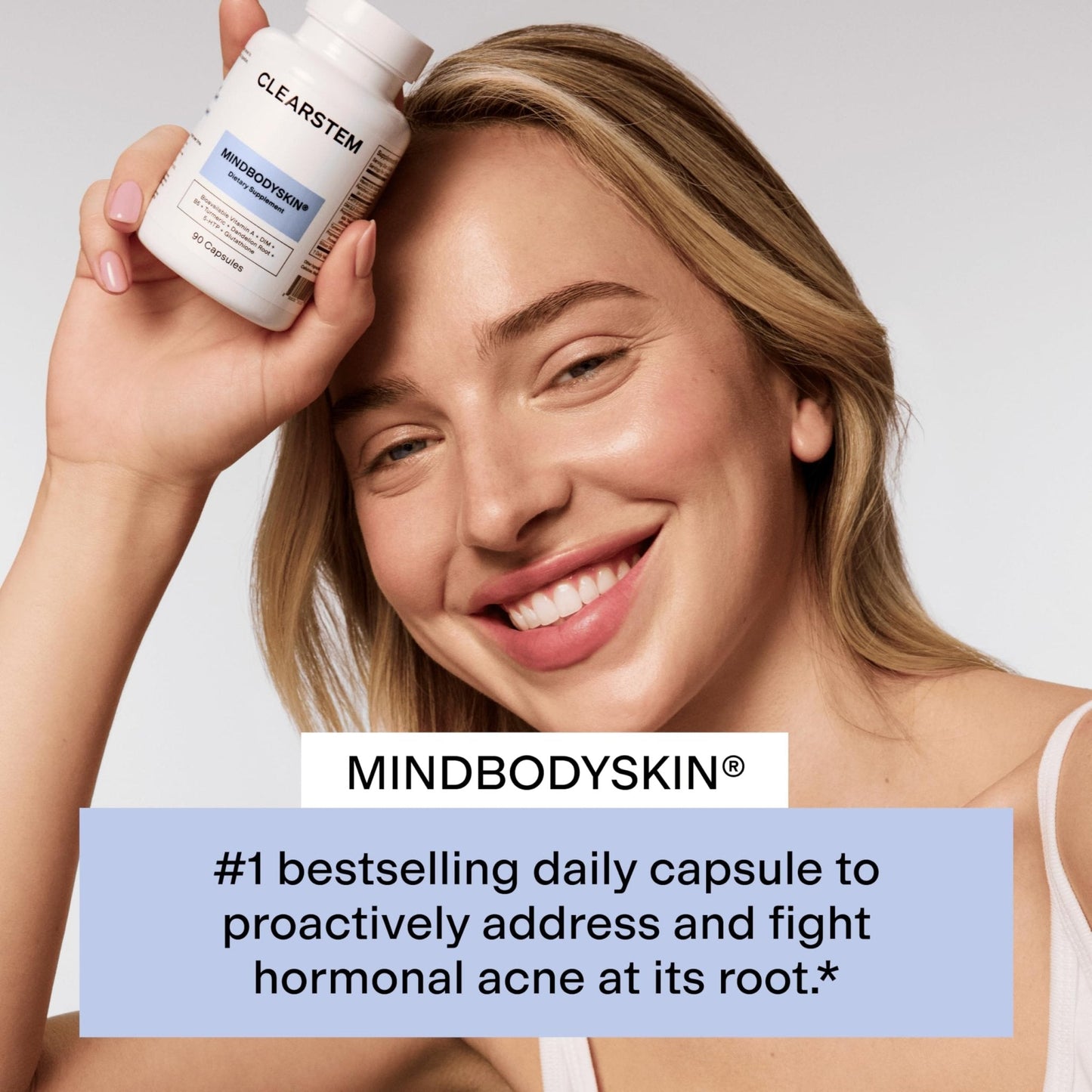 CLEARSTEM - MINDBODYSKIN Hormonal Acne Supplement (5-HTP) - Natural DIM Supplement - Skin Care Vitamins - Hormone Balance, Antioxidants - Gluten Free, - PrimeBioHealth - canada supplements
