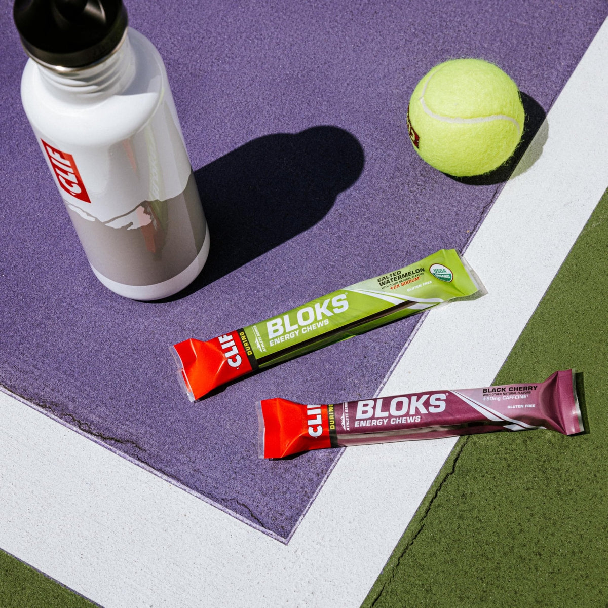 CLIF BLOKS - Mountain Berry Flavor - Energy Chews - Non-GMO - Plant Based - Fast Fuel for Cycling and Running - Quick Carbohydrates and Electrolytes - 2.12 oz. (18 Count) - PrimeBioHealth - canada supplements