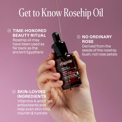 Cliganic Organic Rosehip Seed Oil for Face, 100% Pure | Natural Cold Pressed Unrefined Non-GMO | Carrier Oil for Skin, Hair & Nails - PrimeBioHealth - canada supplements