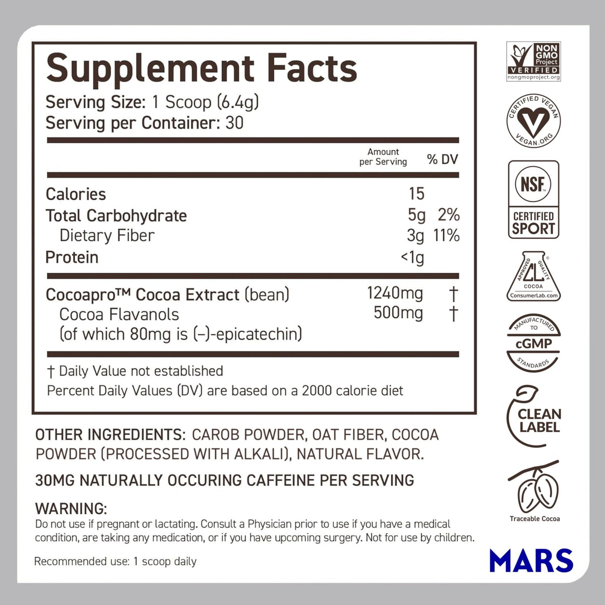 CocoaVia Cocoa Flavanols 500mg – Heart and Brain Support, High Flavanol Cocoa Extract, Boosts Nitric Oxide, Blood Circulation and Memory, Preworkout, Vegan - PrimeBioHealth - canada supplements