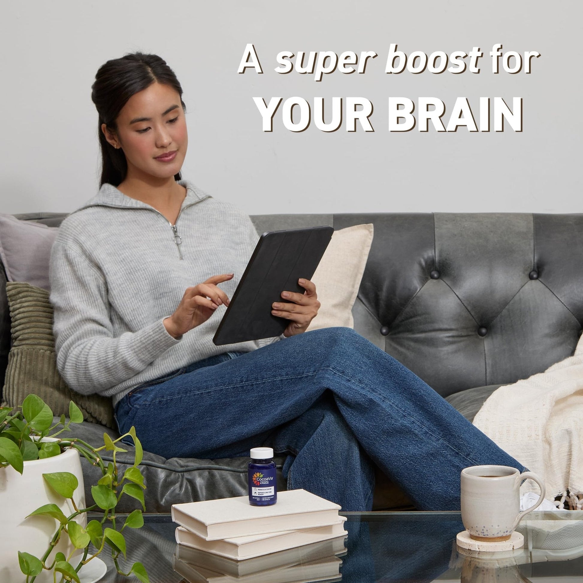 CocoaVia Memory & Focus Brain Supplement, 30 Day, Cocoa Flavanol Blend, Lutein, Added Caffeine for Boost. Improve Cognitive Function, Attention, Vegan & Plant Based, 30 Capsules - PrimeBioHealth - canada supplements