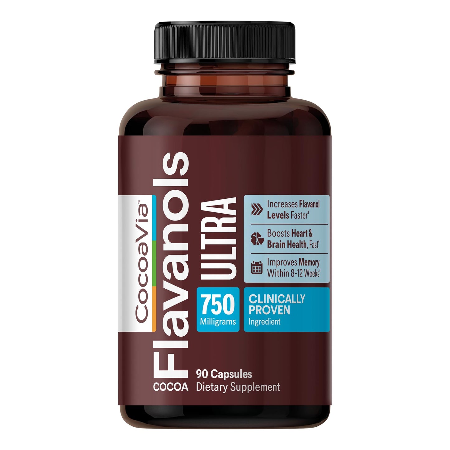 CocoaVia Ultra 750mg Cocoa Flavanols – Heart & Brain Support, Memory & Blood Circulation Booster, High Flavanol Cocoa for Nitric Oxide, Energy & Oxygen Boost - PrimeBioHealth - canada supplements