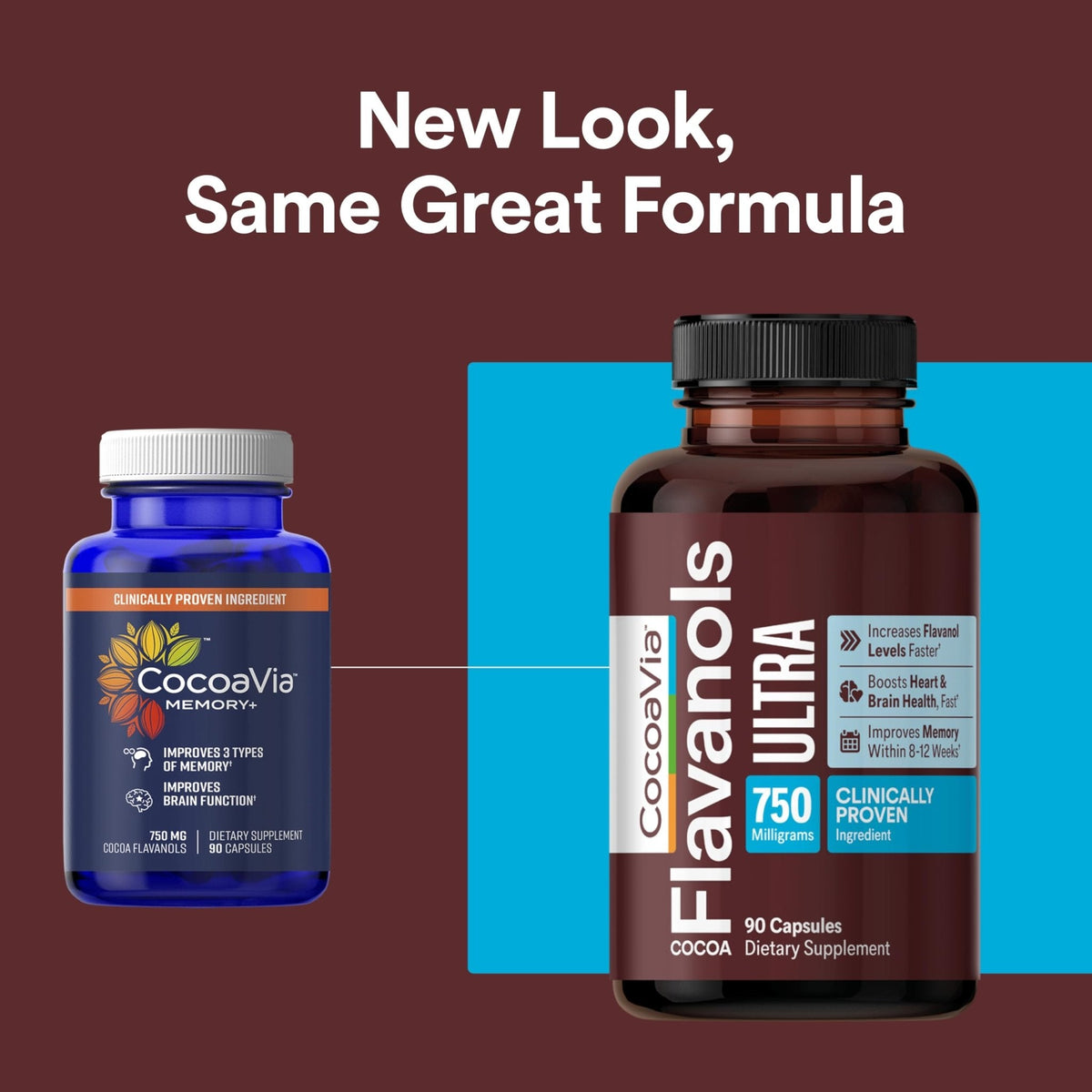 CocoaVia Ultra 750mg Cocoa Flavanols – Heart & Brain Support, Memory & Blood Circulation Booster, High Flavanol Cocoa for Nitric Oxide, Energy & Oxygen Boost - PrimeBioHealth - canada supplements