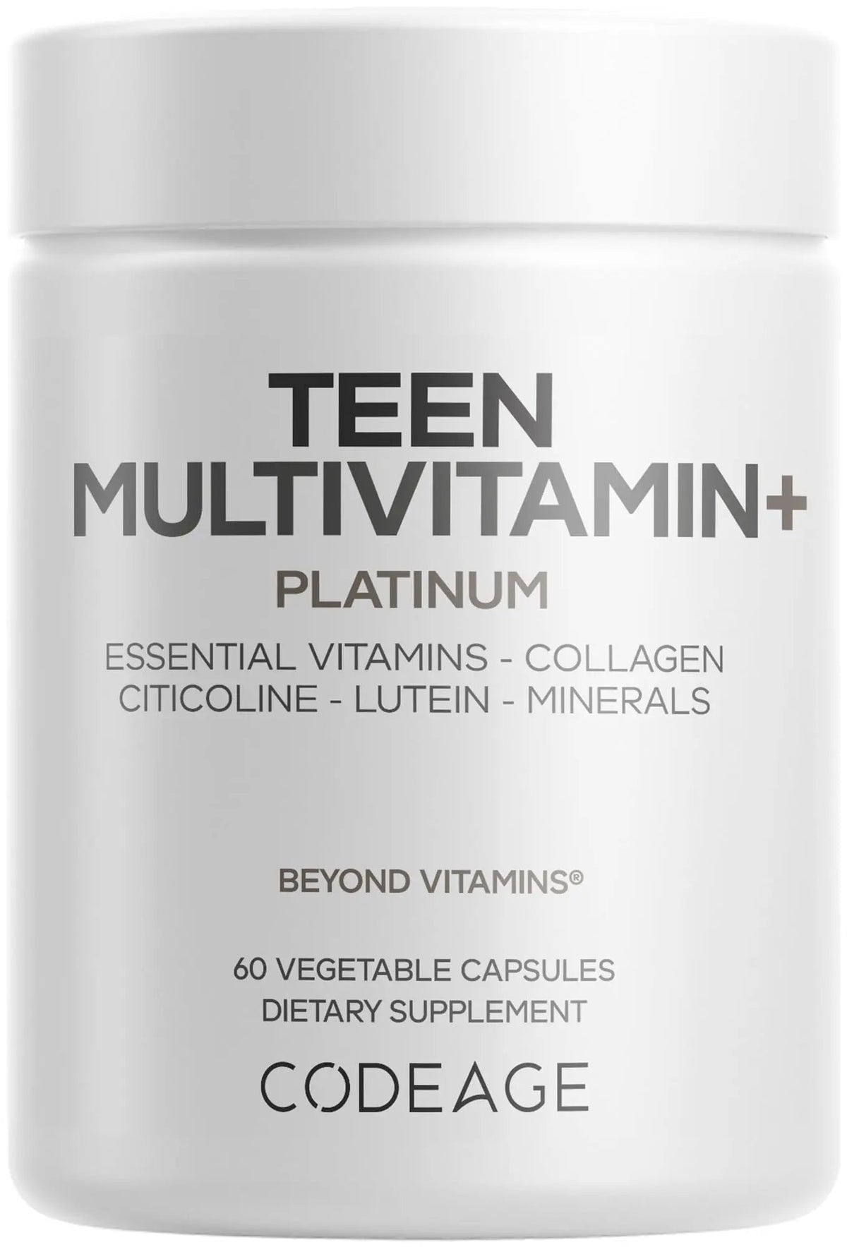 Codeage Teen Multivitamin+ Platinum Supplement - Vitamins A, C, D3, E, K2, B6, B12, Minerals, Probiotics, Citicoline - PrimeBioHealth - canada supplements