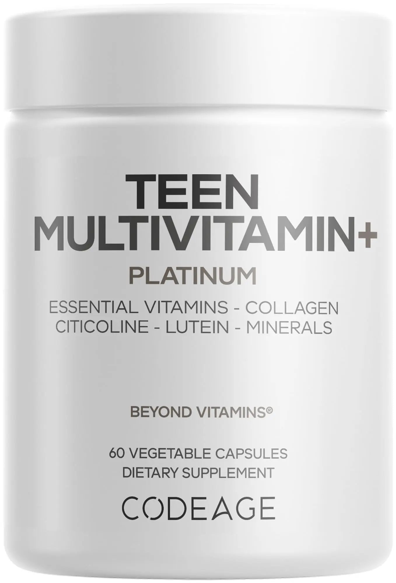 Codeage Teen Multivitamin+ Platinum Supplement - Vitamins A, C, D3, E, K2, B6, B12, Minerals, Probiotics, Citicoline - PrimeBioHealth - canada supplements