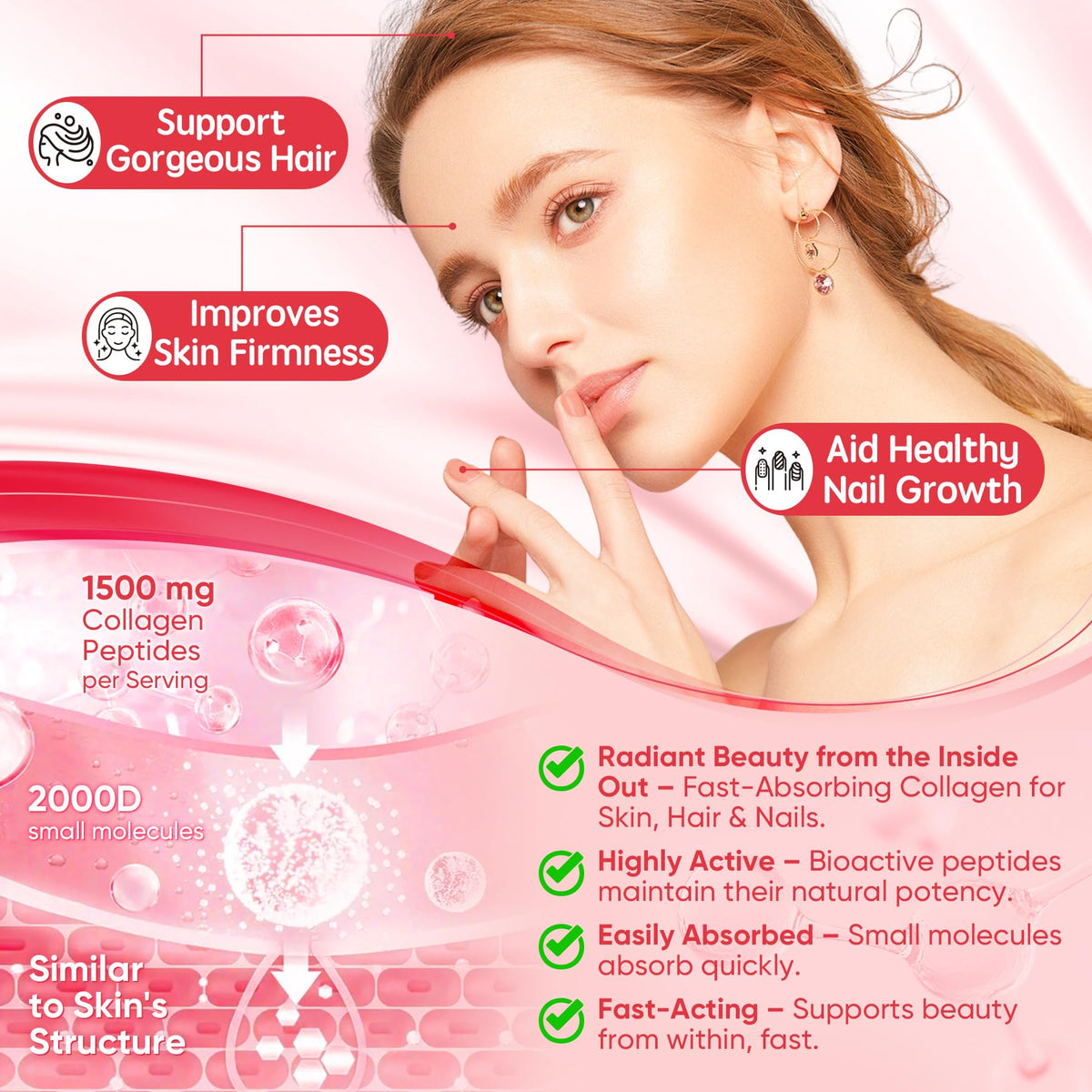 Collagen Peptide Gummies for Women & Men Sugar-Free, Multi Collagen Hydrolyzed w/ 1500mg Protein Type I,II,III,V,X, 5000mcg Biotin, Methylated B12, Vitamin C A E D3 B6 - PrimeBioHealth - canada supplements